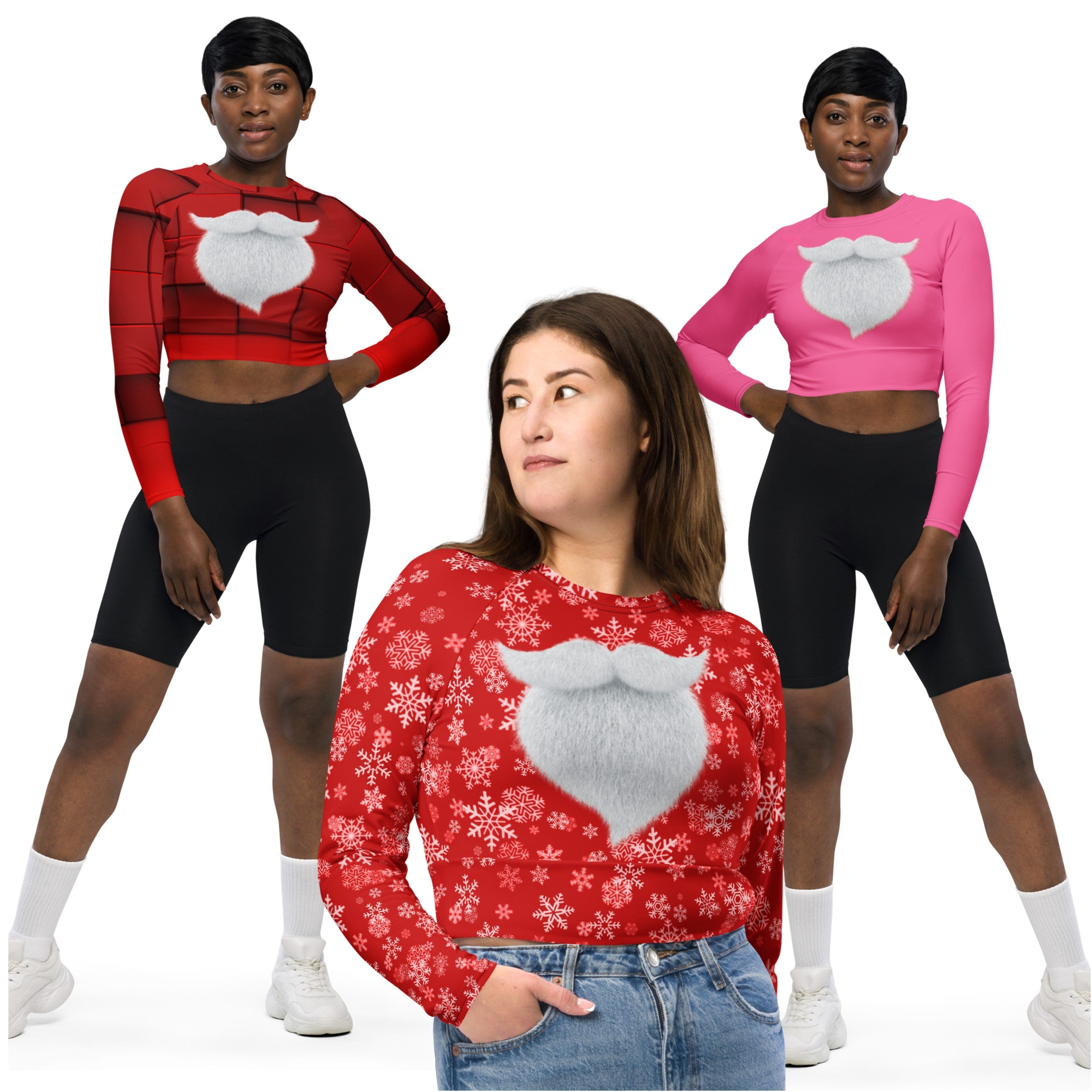 2024 Christmas Wear Cropped Top. Holiday Colors Partywear, Streetwear or Activewear. WickedYo.